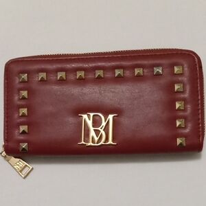 Badgley Mischka Red Wallet with Gold Accents
